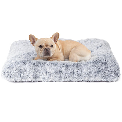 EHEYCIGA Fluffy Dog Crate Bed for Medium Dogs, Plush Faux Fur Crate Pad, Calming Anti Anxiety Medium Dog Bed, Washable Soft Warm Crate Mat with Non-Slip Bottom