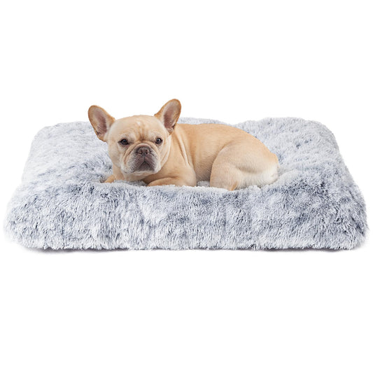 EHEYCIGA Fluffy Dog Crate Bed for Medium Dogs, Plush Faux Fur Crate Pad, Calming Anti Anxiety Medium Dog Bed, Washable Soft Warm Crate Mat with Non-Slip Bottom