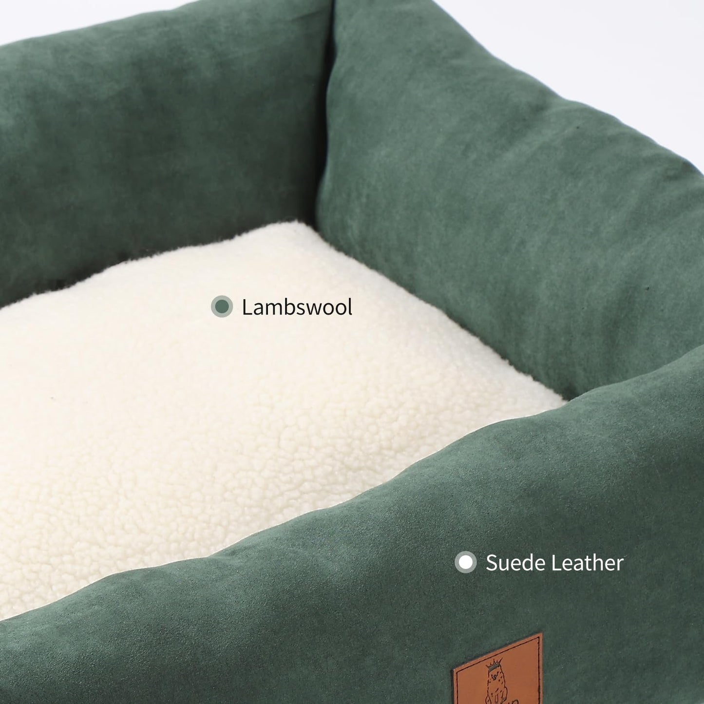 Looyn 20In Dog Bed for Small Dogs & Cats - Washable Rectangle Cat Kitten Bed for Indoor Pets, Cozy Cute Puppy Bed with Non-Slip Bottom(Green, Small)