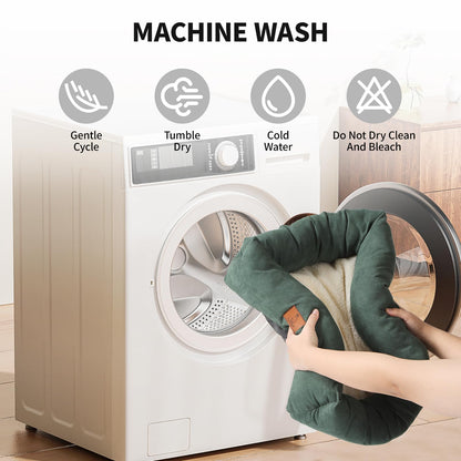 Looyn 20In Dog Bed for Small Dogs & Cats - Washable Rectangle Cat Kitten Bed for Indoor Pets, Cozy Cute Puppy Bed with Non-Slip Bottom(Green, Small)