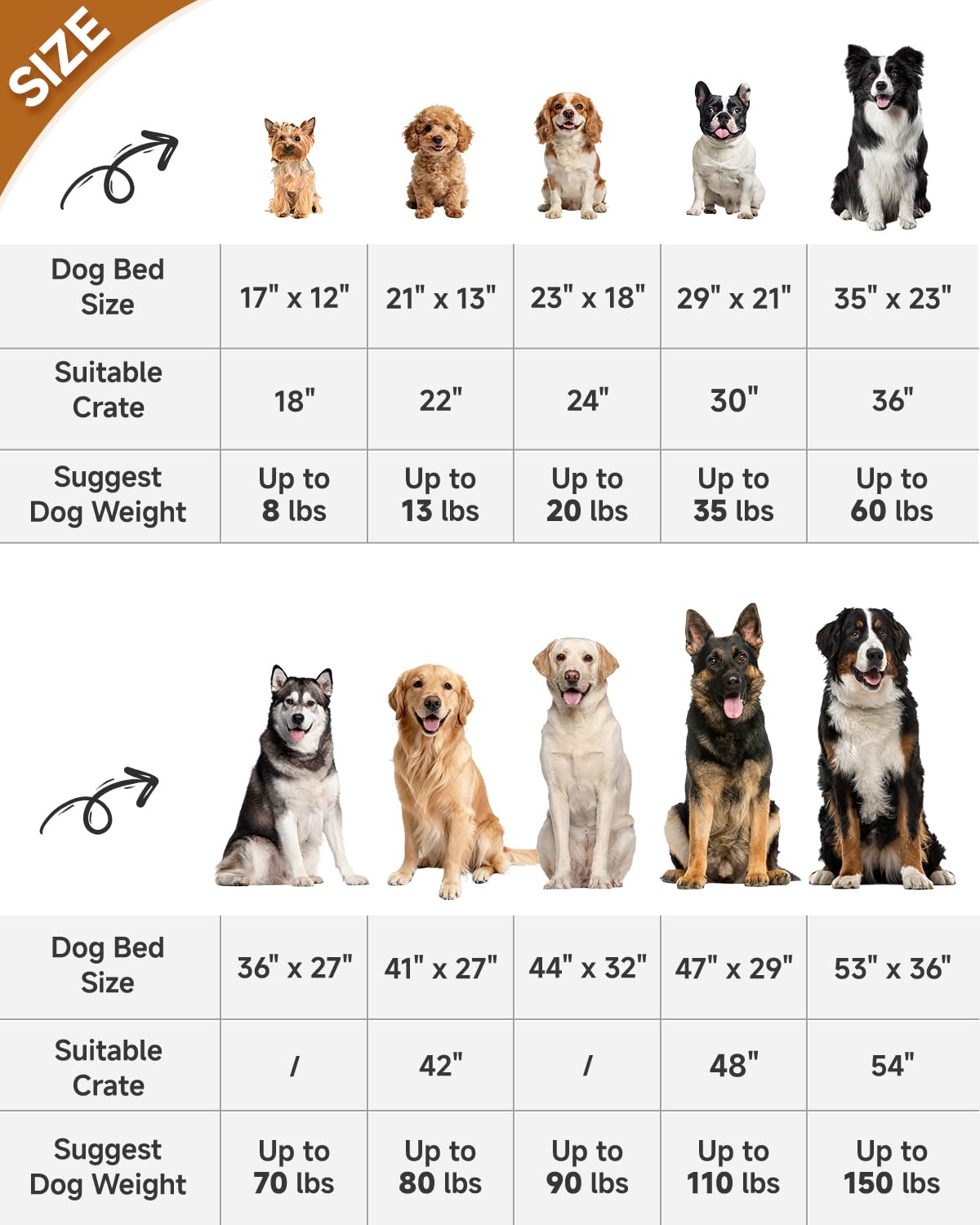 KSIIA Washable Dog Bed Deluxe Plush Dog Crate Beds Comfy Kennel Pad Anti-Slip Pet Sleeping Mat for Large, Jumbo, Medium, Small Dogs Breeds, 35" x 23", Gray