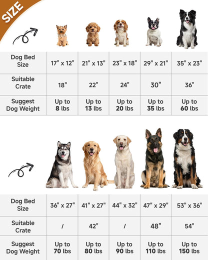 KSIIA Washable Dog Bed Deluxe Plush Dog Crate Beds Comfy Kennel Pad Anti-Slip Pet Sleeping Mat for Large, Jumbo, Medium, Small Dogs Breeds, 35" x 23", Gray