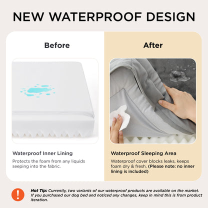 Bedsure Orthopedic Dog Bed Medium Size Dogs - Washable Small Medium Dog Cat Bed Waterproof, Comfort Cats Couch Sofa with Washable Removable Cover, Pets Bed with Nonskid Bottom, Grey, 28"