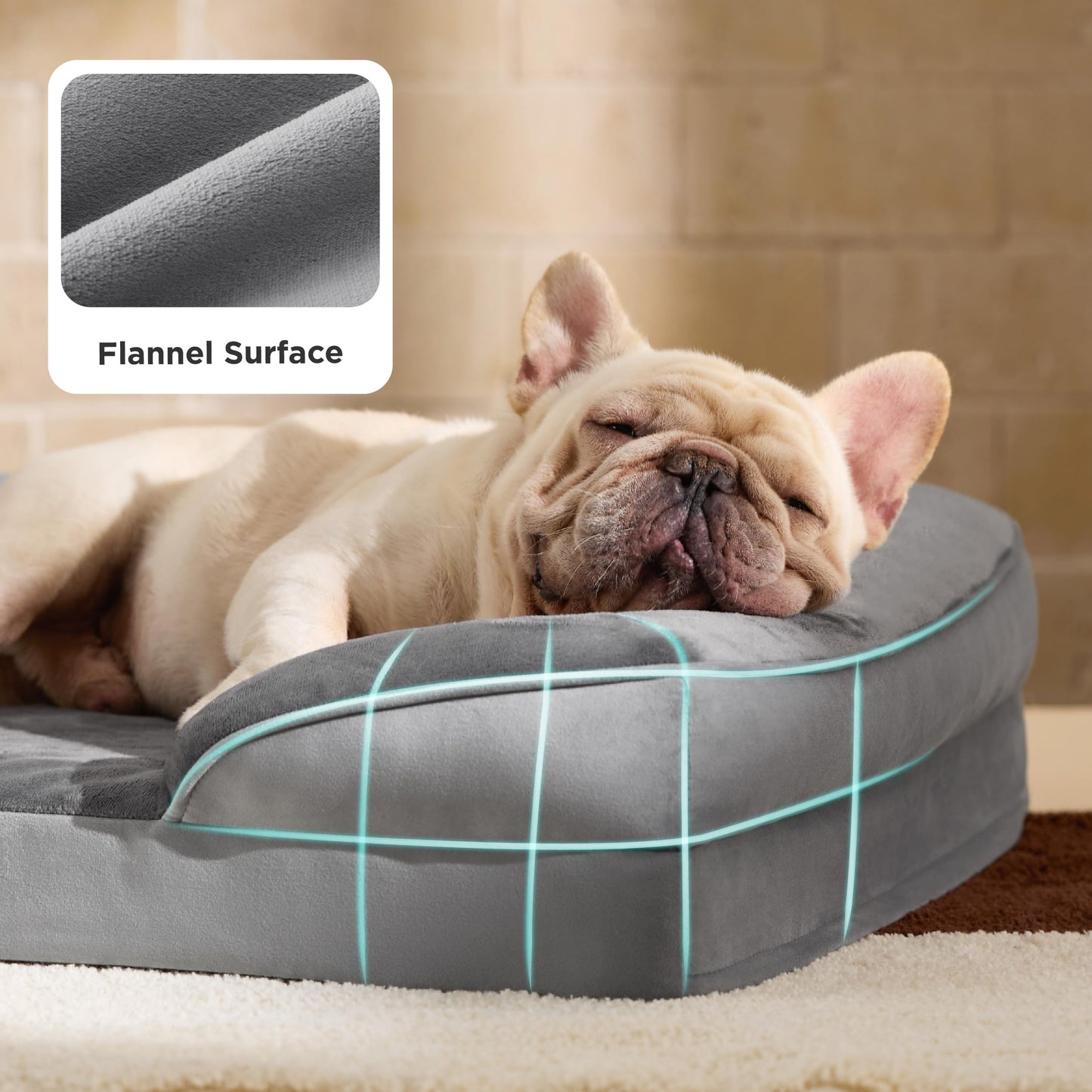 Bedsure Orthopedic Dog Bed Medium Size Dogs - Washable Small Medium Dog Cat Bed Waterproof, Comfort Cats Couch Sofa with Washable Removable Cover, Pets Bed with Nonskid Bottom, Grey, 28"