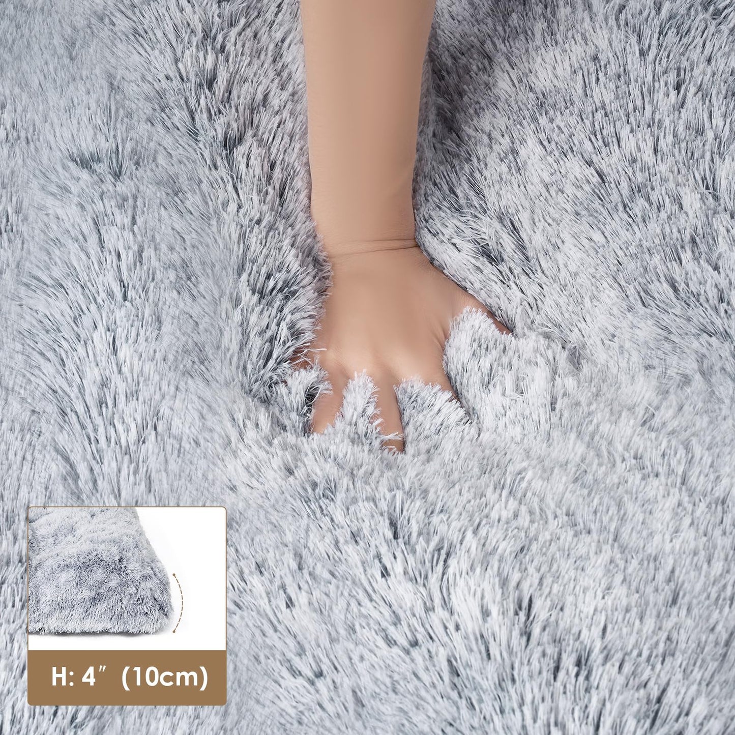 EHEYCIGA Fluffy Dog Crate Bed for Medium Dogs, Plush Faux Fur Crate Pad, Calming Anti Anxiety Medium Dog Bed, Washable Soft Warm Crate Mat with Non-Slip Bottom